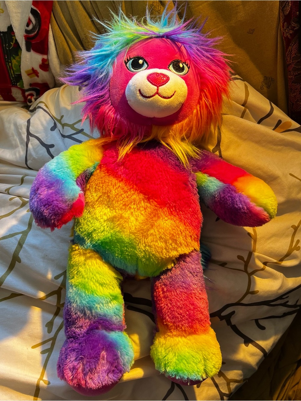 Build A Bear Lion Cat Stuffed Animal Plush Lisa Frank Inspired Tie Dye Multi